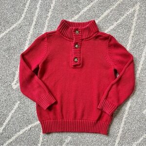 Carters Red Half Button Sweater 3T